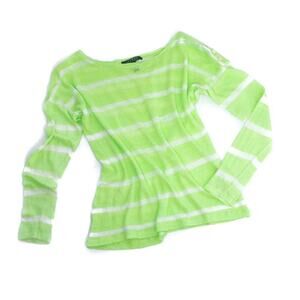 Lauren 100% Linen Summer Sweater Bright Green L